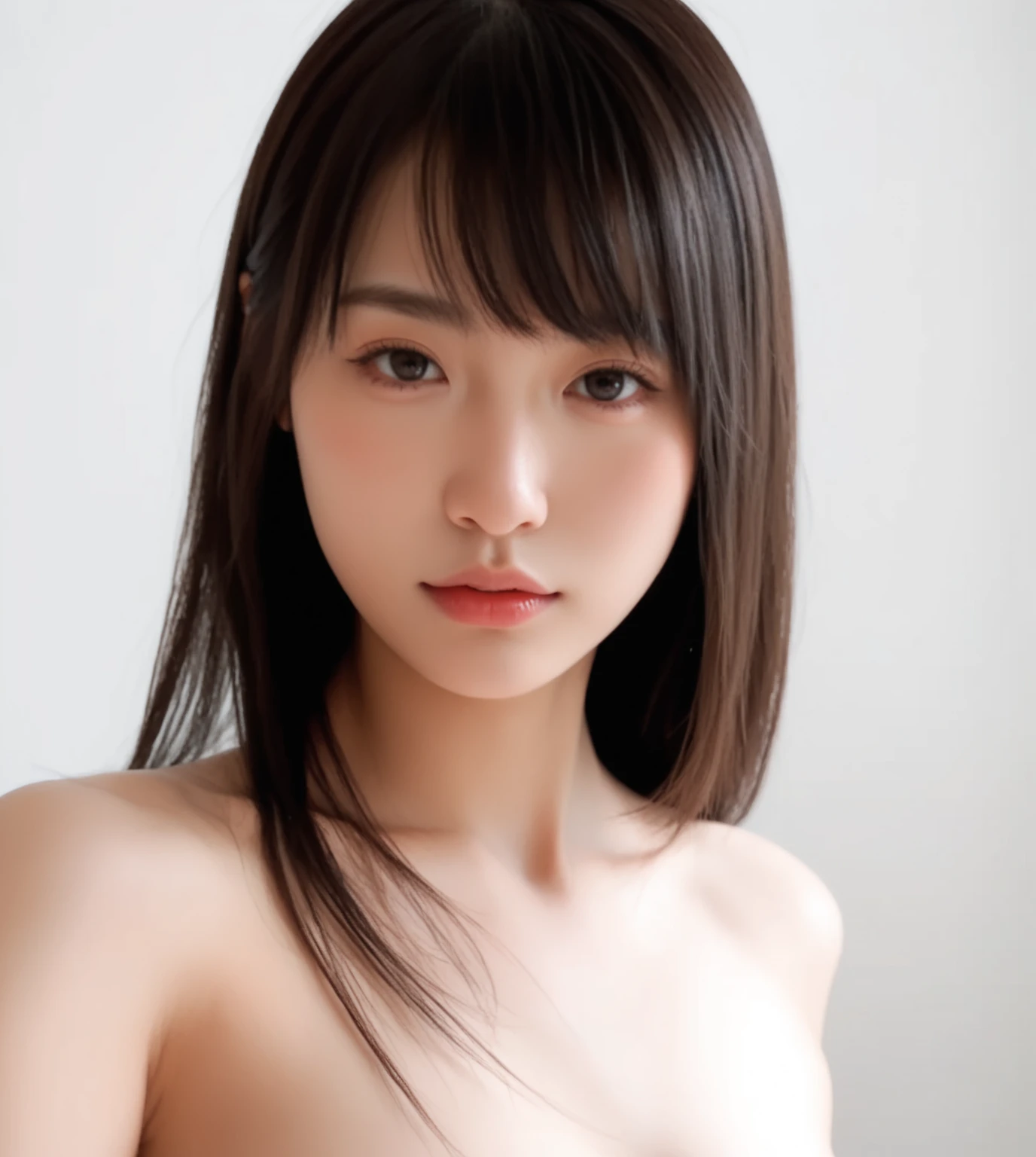 score_4_up, score_5_up, score_6_up, score_7_up, score_8_up, score_9,Realistic Japanese women、30 years old、Full body projection、Completely naked、Black Hair、Random hairstyle、Narrow eyes、No makeup、Professional and delicate black eyes、Delicate skin、Rough skin、Random and subtle background、Random Face、