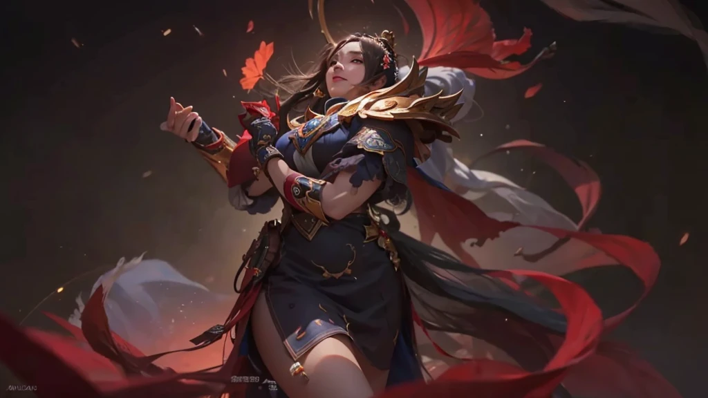 A woman in a red dress holds a sword and a bird, bian lian, by Yang J, inspired by Ju Lian, Ruan Jia and Artgerm, inspired by Li Mei-shu, Artgerm and Ruan Jia, Onmyoji detailed art, inspired by Park Hua, Inspired by Lan Ying, onmyoji, artgerm detailed