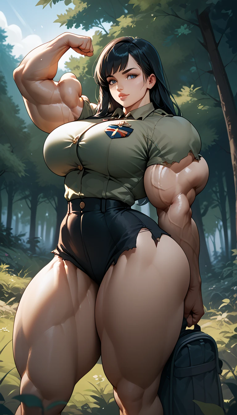 1girlxmanimen, black dress, green hair, sexy sweaty armpits, stilletto high-heels, (midnight forest), feisty woman, anime cels style, best quality, high resolution, 1girl, ubel, sweating, (huge breasts), swaying breasts:1.1, fleshy build, big thick arms, beautiful face, black hair - side-ponytail:1.1, I have long elven ears, half-lidded eyes, Beautiful long legs, Beautiful body, Beautiful Nose, Beautiful character design, bangs, purple eyes, bushy pubic hair:1.35, 1arm behind head, crouching - legs apart:1.1, (looking at viewer), cowboy shot, full body photo:1.1, -auto