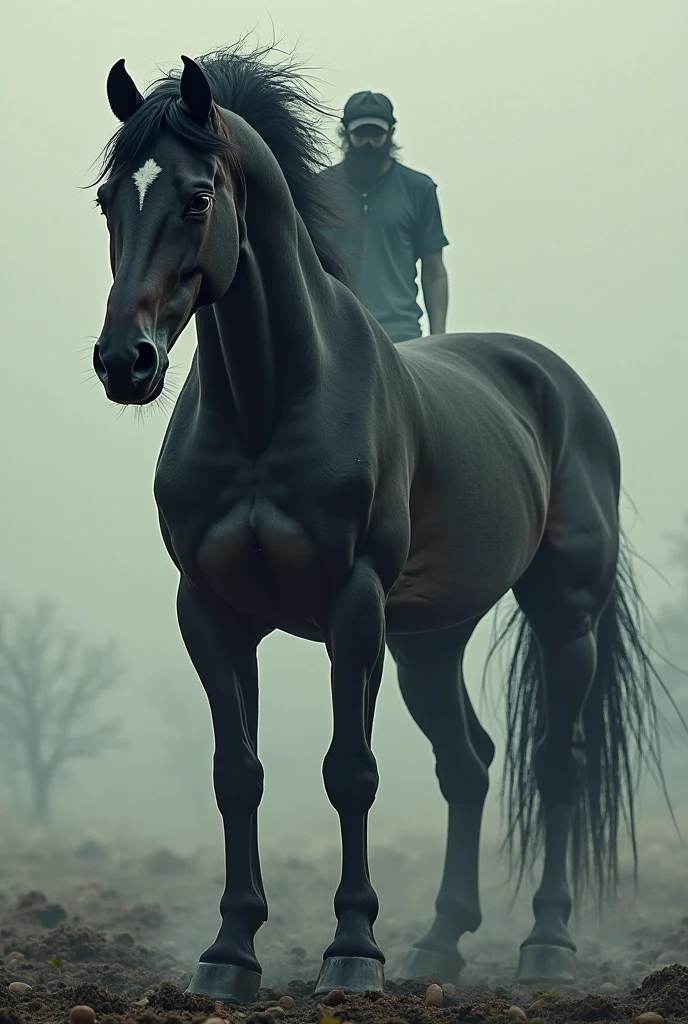 Make a horse cry by squatting with weight