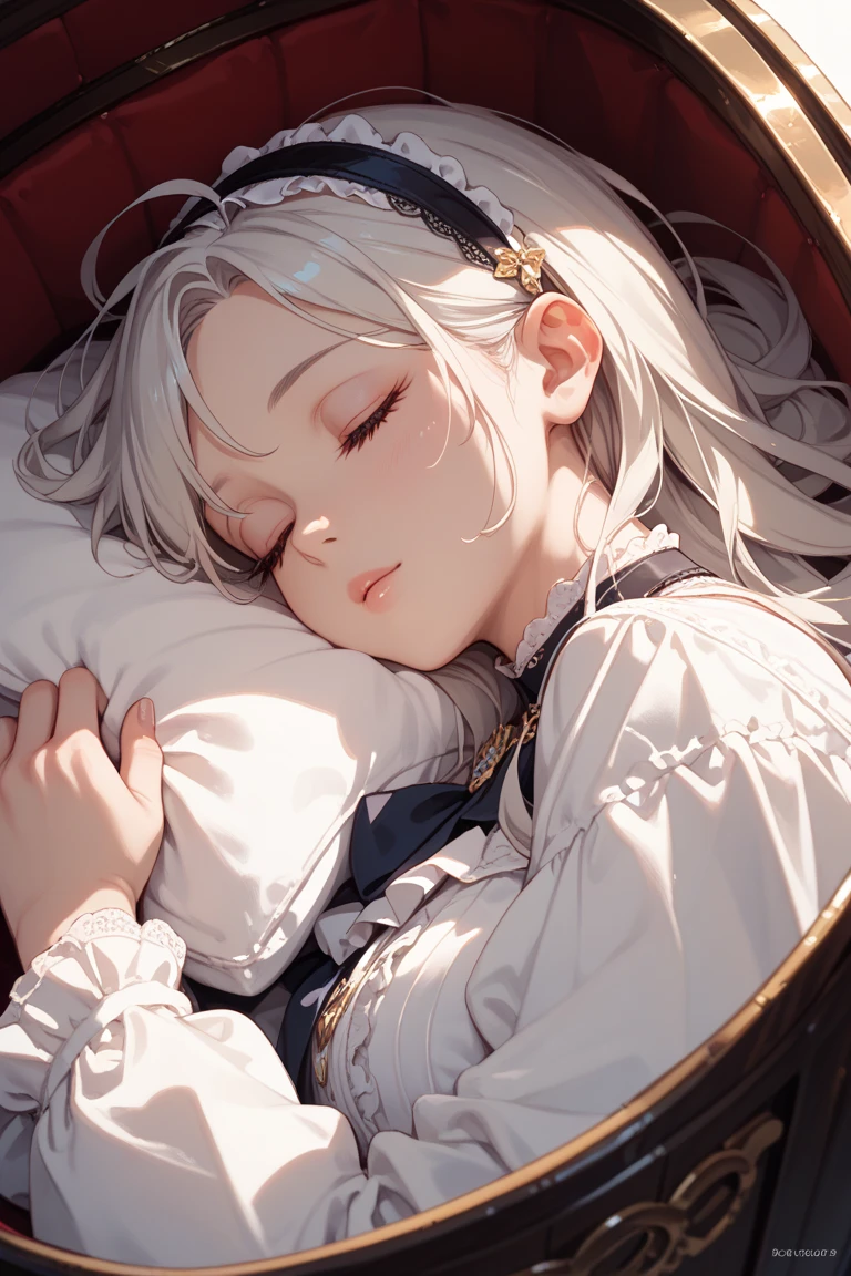 The girl sleeps