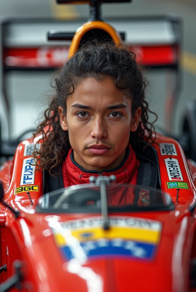 A young Formula 1 driver,Brazilian and Swiss, with brown eyes and curly hair.
They don't smile often