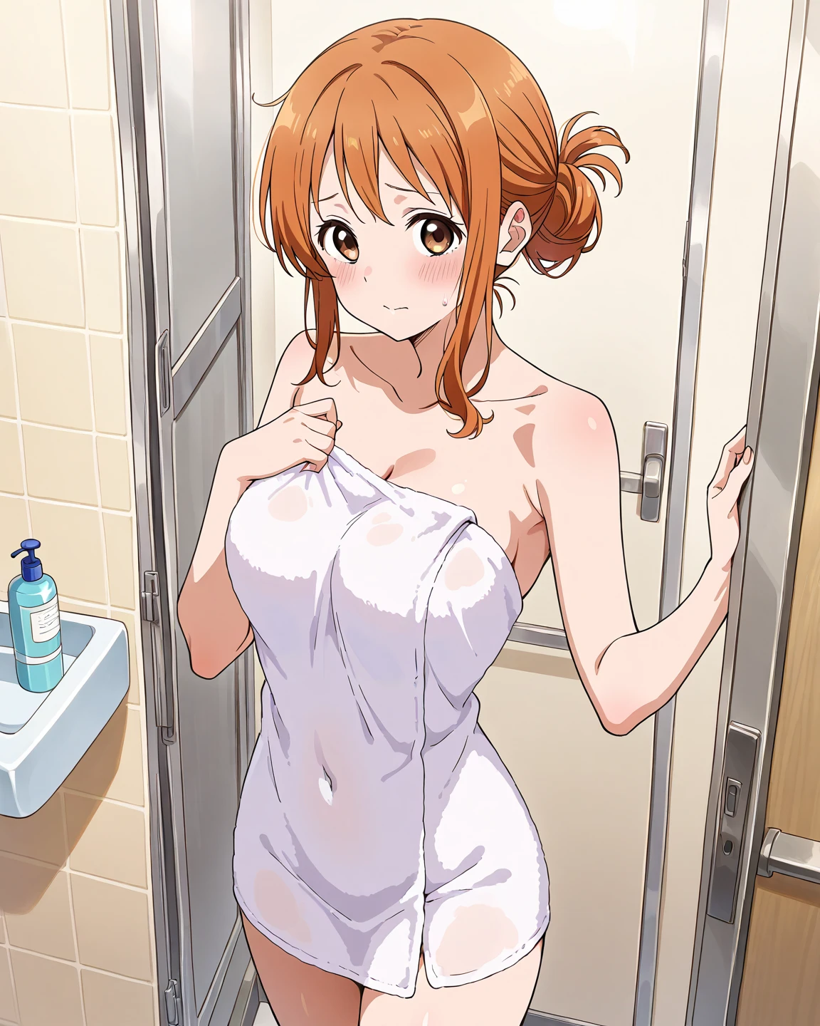 Nami LoRA「One Piece」、sexy、tits、Taking a satisfying shower、Completely naked、