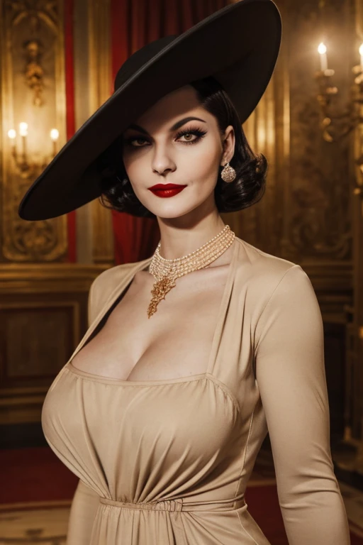 arafed woman in a large hat with a big breast, beautiful alison brie magician, pinup art, inspired by Art Frahm, gorgeous female alison brie, digital art of an elegant, inspired by Evaline Ness, comic pinup style, lady dimitrescu, alison brie, artgerm and gil elvgren, inspired by Hendrick Terbrugghen