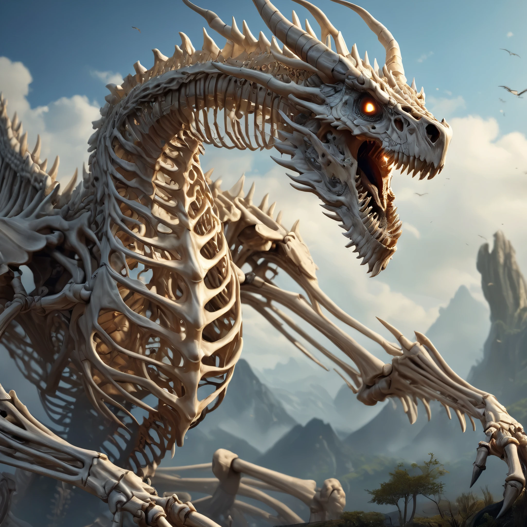  Bone Dragon 
(masterpiece),  best quality, high resolution, 4K, 8k, Detailed Illustration, precise details, cinematic writing by a cute single adult woman, Great Quality, 1 girl, Fitness Woman, amazing shading, soft lighting without light makeup, facing the camera, perfect eyes