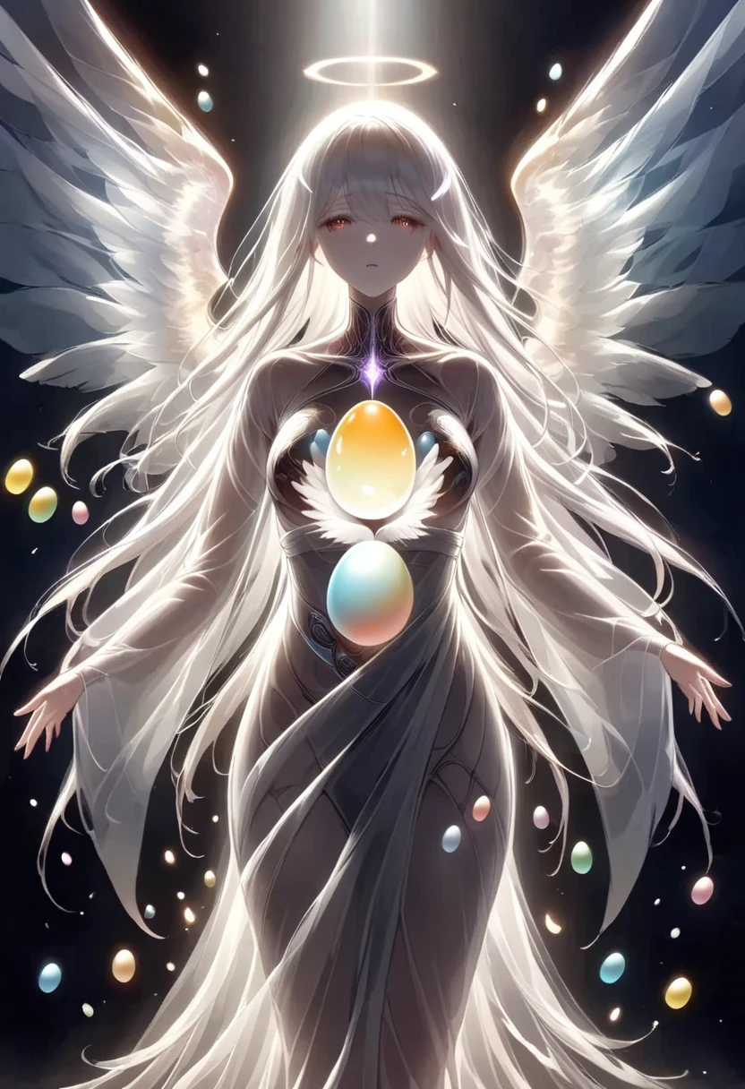 Angels born from transparent eggs　Exactly the moment they burst their shell and come out　 Mystery