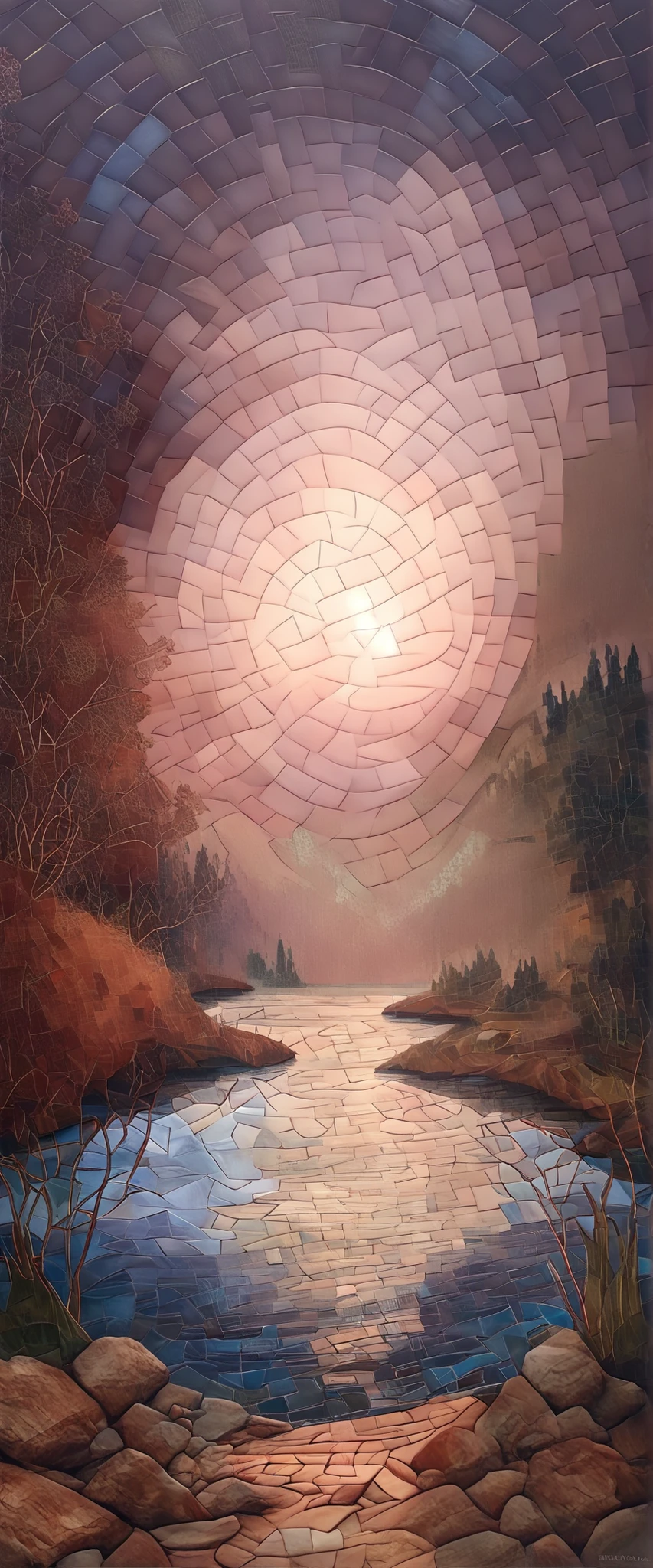 score_9, score_8_up, score_7_up, masterpiece,Superior Quality , best illustration,8k,16k, wallpaper,(quiet lake),(birdie),(Morning Haze),(quiet lake畔の森),(tranquility),( quiet atmosphere ),(((ArsMJスタイル, mosaic)))