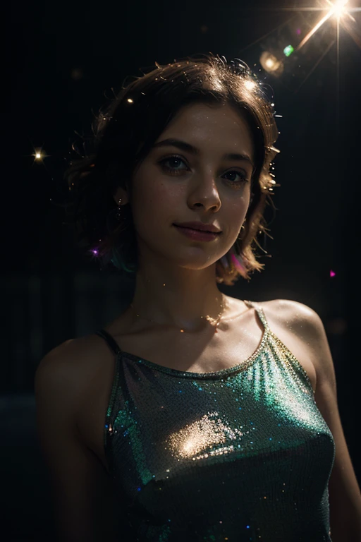 score_9, score_8_up, score_7_up, score_8, volumetric lighting, analog photo, dark shot, low key, action, (a intelligent afghan girl, 20 years old:1.1), strawberry blonde pixie bob hair, large breasts, fit, reflections on the wall background, abstraction atmosphere, (prismatic, holographic:1.2), sparkles, neon pixels, (neon light:1.1), chaotic, fashion magazine, (intricate details:0.9), (hdr, hyperdetailed:1.2)