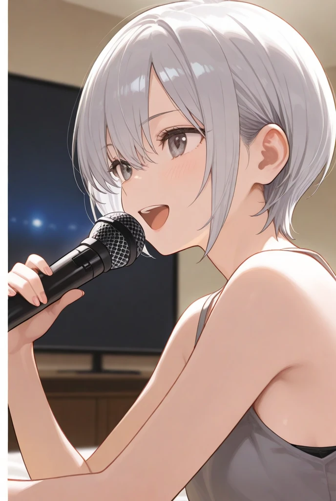 masterpiece, Highest quality, Detailed face,(Ultra Nothing:1.2),(figure:1.3),(Game CG:1.2),(公式Cンセプトアート:1.2),break (small chest:1.2), (thin), (C:1.1), ((sing)), (stage,Spotlight:1.1), ((Have one microphone)), break idolmaster, {{{Anastasia}}}, (15 years,beautiful girl,pretty girl),(Beautiful Blue Eyes),(Beautiful silver hair), (((Super Short Hair))),((Spiky Hair)), ((((Mallet Hairstyles)))),(Wet Hair), (Wet Skin),((((((See-through)))))), (Open clothes), chest, Nipples, Nipplesが見える, Pussy, Pussy slip, No pants,(Embarrassing,smile), Open your mouth,(((Close one eye))),((Sticking out tongue)),Take a deep breath, Good vibes,Spread your legs, squat,(((Female masturbation:1.3))),(Playing with yourself), put your finger in the Pussy,,