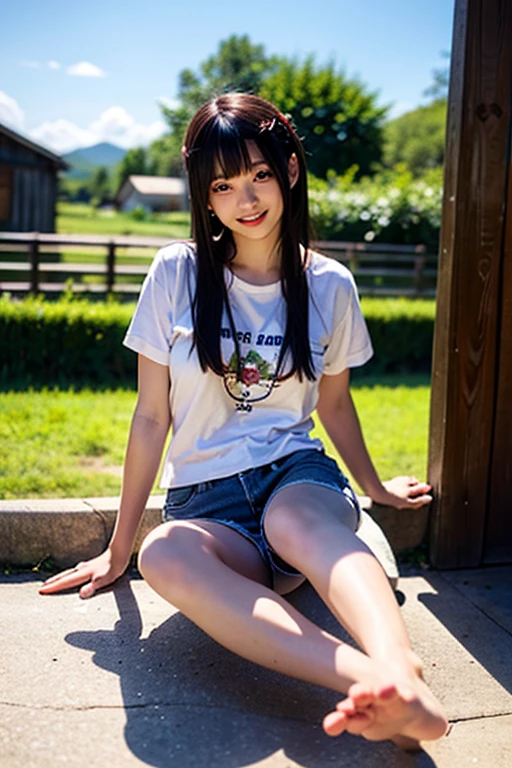 beautiful girl、Crab-legged stance