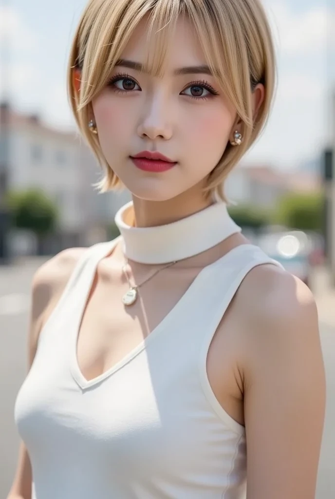 ((The 8k quality、proffesional、top-quality、masterpiece:1.3))、realisitic、Photorealsitic、portlate、Slender Abs:1.2、( Full body:1.4)、Very cute Japan person、Slender Abs:1.2、((flat chest:1.3、AA Cup、Skinny Beautiful Girl:1.2))、((fullnude:1.3))、(outside of house:1.4)、Shiny platinum blonde hair、Silky straight shorthair、Beautiful bangs、Delicate and beautiful 14 year old beautiful girl、slender style、Highly detailed facial and skin texture、Beautiful detailed eyes、 charming big eyes、Black eyes、beautiful detailed nose、Cinematic、 ornate detail、(Wearing an aura:1.5)、(Looks Back、Emphasis on the back、Take photos from behind)、Best Looks、earring beautiful、perfect hand、Smile with your mouth wide open