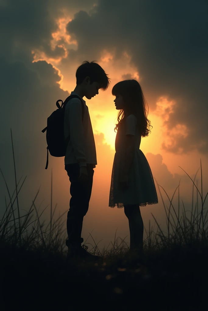 Create an image depicting two contrasting scenes of a child facing bullying at school. On the left side, show a child who is being bullied, looking down with a sad expression, feeling isolated and vulnerable, with darker, rainy more muted colors to reflect their loss of confidence and the hostile and depressive environment around. On the right side, show a child who has been protected from bullying by family and parents, standing confidently with a supportive group of family and parents around child, with brighter, warmer colors to highlight their regained sense of security and positivity.