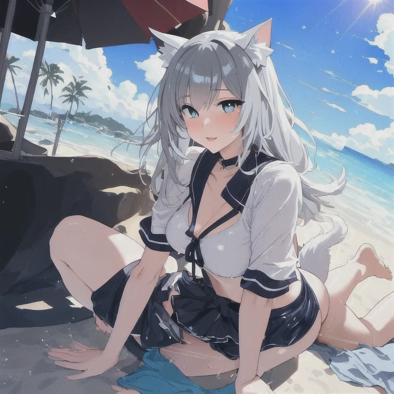 Loli pees in school swimsuit