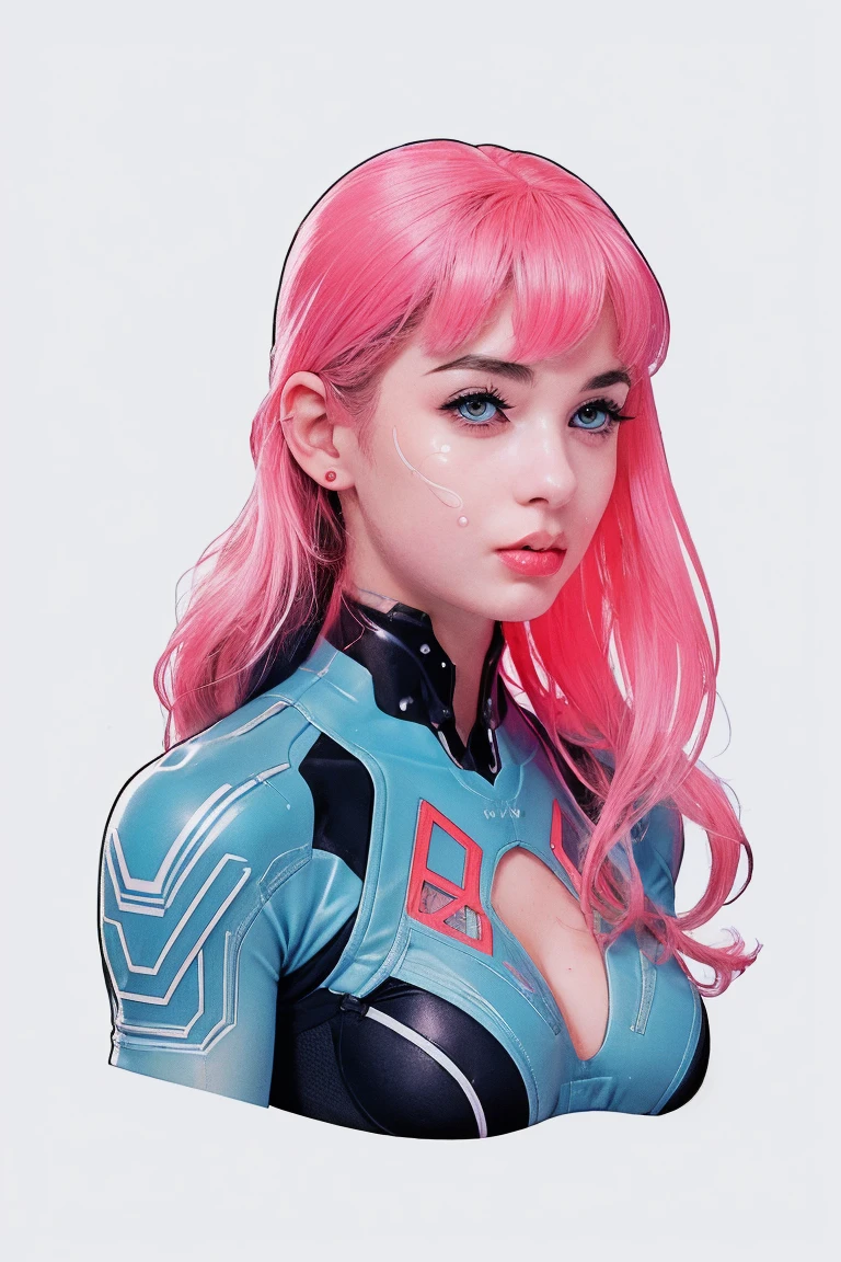 (ultra realistic,32k,RAW photo:1.1),(high detailed skin:1.1), 8k uhd, dslr, high quality, film grain, (makeup, mascara:1.1), lips,(thick\lips\),
(shiny glossy translucent clothing:1.1), 1girl,pink hair, long hair,(aqua eyes:0.9), black Spider Man costume, gloves, huge breast, (upper body:1.2),
Pretending to push an invisible object,
(busty:1.1) , (chubby:0.1),(volumetric lighting:1.2), dark theme blank background