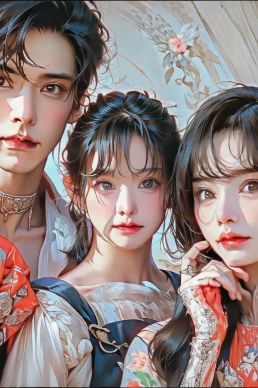 High-quality images of couples: blond man (Tall、Statue-like、Handsome and、Brave young man、Blue eyes、Curly golden hair、Wearing a grey antique military uniform) A woman with black hair (long straight black hair、Long Bangs、Blackberry eyes、A beautiful young femme fatale、naked、PRİNCESS、Hugging。They are in love with each other。Created by Boris Vallejo「Ideal Anatomy」The sketch of、It is characterized by being very detailed.。masterpiece、Detailed study of the face、Beautiful Face、Features of Beautiful Face、Perfect Image、Realistic shots、Detailed study of the face、Full body image、8k、Detailed Images、Highly detailed illustration、A true masterpiece of the highest quality、Careful drawing。Bare Skin、Gown and naked watercolor、
ゴシック、ロマンス
黒のパンティ、