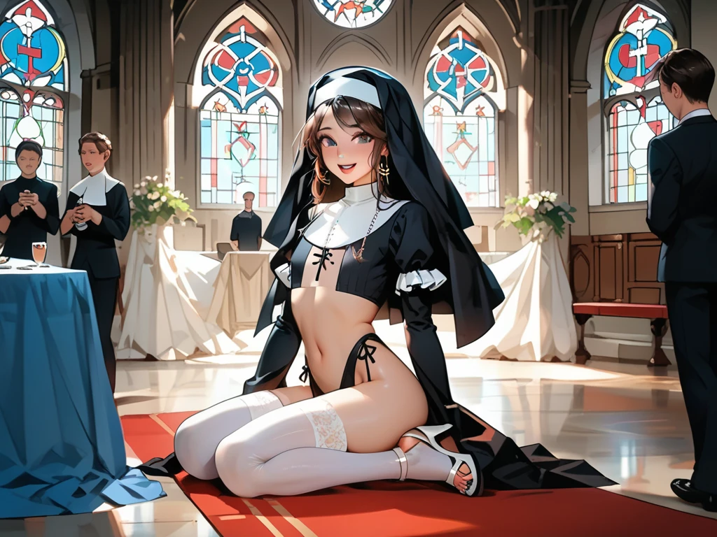{{{{amazing quality, great quality, high quality, very aesthetic, aesthetic, best quality}}}},
realistic, photo, shadow, Three-dimensional, absurdres, Digital art,
{{{{Magical girl}}}}, beautiful girl, one girl,
black hair, long hair, straight hair, trimmed hair, shiny hair, blunt bangs, short sideburns,
brown eyes, tareme,
{{flat chest}}, {{small breasts}}, {{detailed body}}, slim thighs, thin thighs,
{{white leotard}, {leotard peek}}, {{pink sailor collar}}, {{pink elbow_gloves}}, {{red boots}},
ribbon trim, red bow tie, heart brooch, thigh strap, white headband, white circlet, white cloak,
{{both shoulders expose}}, {{covered navel}},
{{magic circle}}, distress, resistance, defeat, sexual pleasure, troubled face,
orgasm, sensitive body, Sweat, trembling, 1girl, arms up, 5boy, enemies, attack, restrain arms, restrains legs, touch, caress, fondles, breast grab, grabbing another's breast, crotch grab,