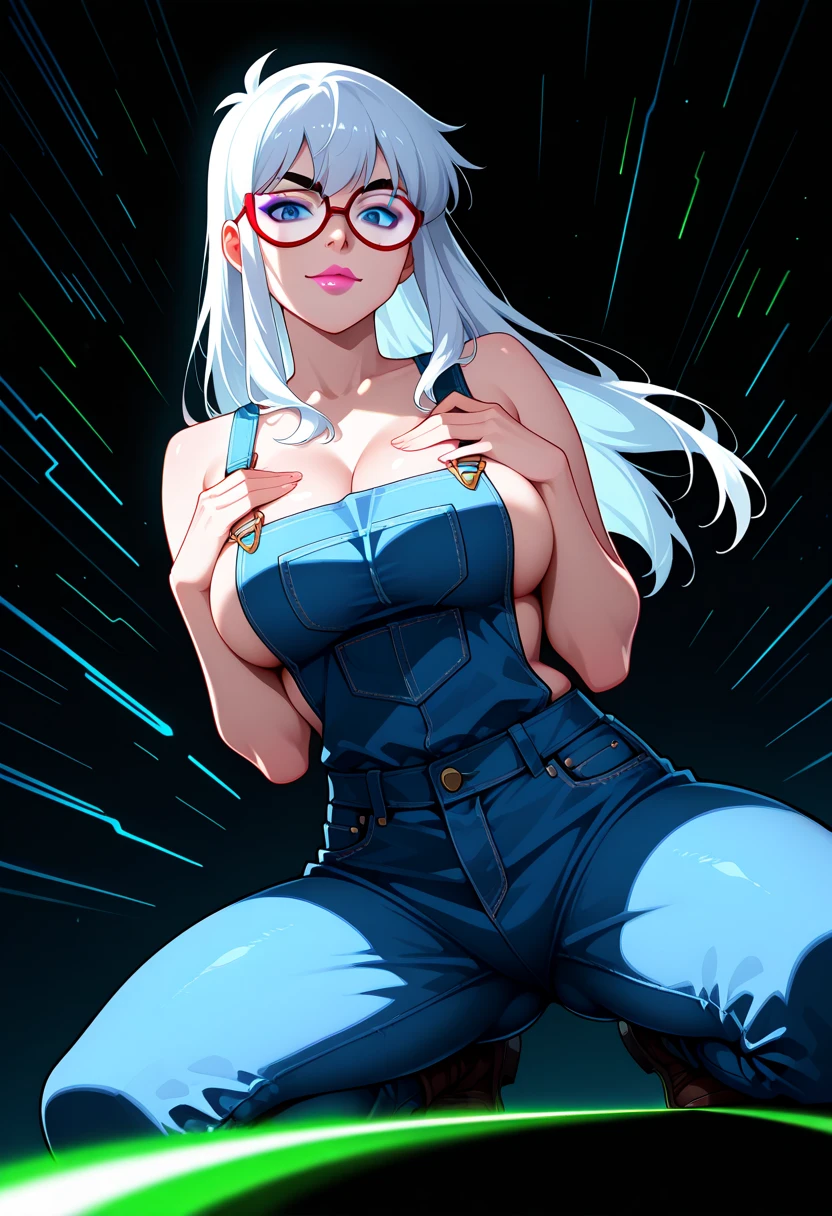 Women,25 years, (((tight bodysuit with white and blue miniskirt))),city,evening,(((tight bodysuit with white and blue miniskirt))),,open mouth smile(())(glasses),((Beautiful long ponytail)), (((tight bodysuit with white and blue miniskirt))) (()),blush、Surprise face,((())),((turn around and look back))wet with sweat