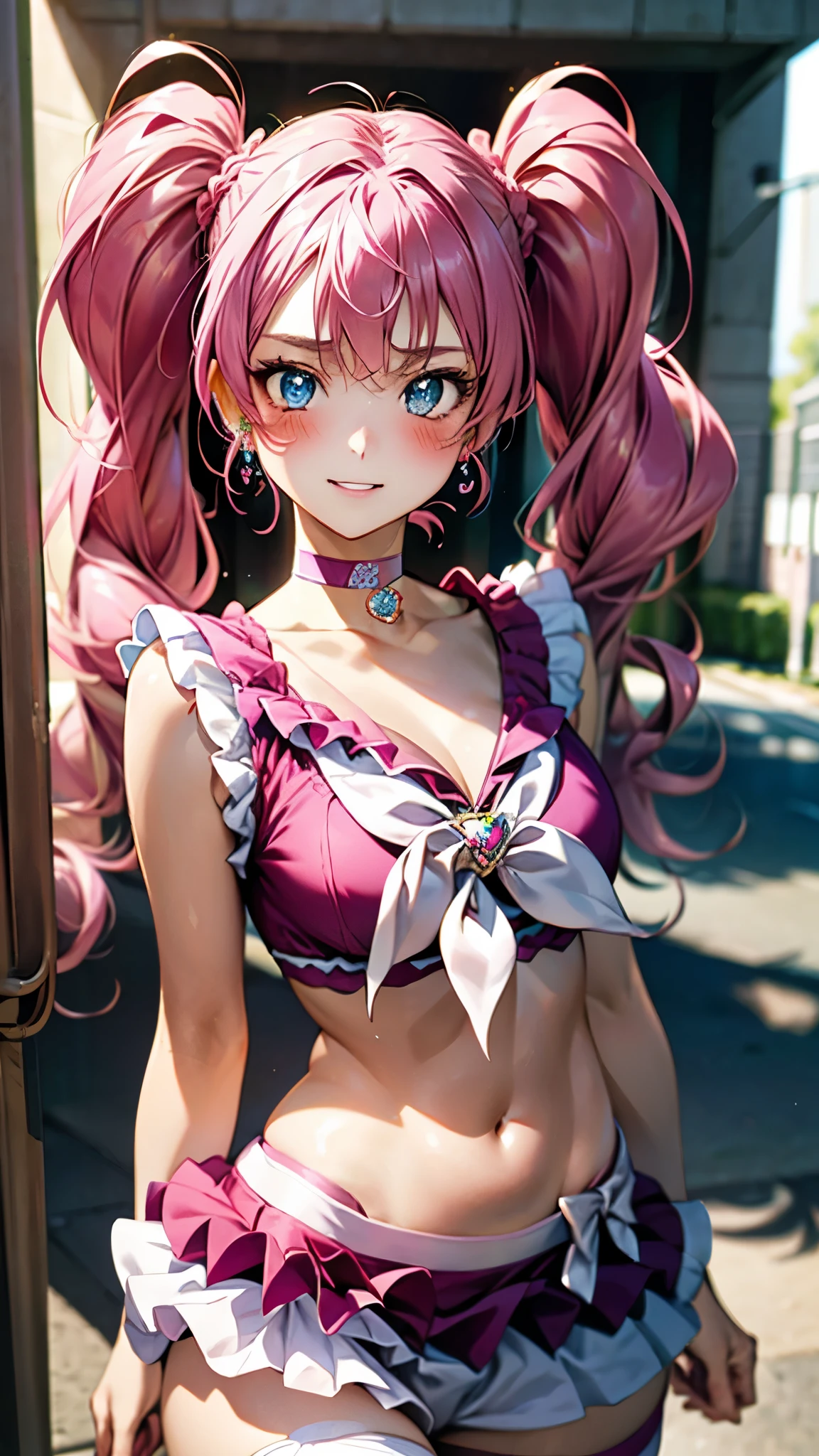 (nsfw:1.3),(1 person),(2.5D)(Ultra Sharp),(16K),(From belowのアングル:1.3),(whole body),(From the front of the stock),(Glowing White Skin),(Glass bodyの乙女:1.2),(Glass Lingerie),(Glass Panties),(Perfect Anatomy),(masterpiece),(1 person:1.3),(Petite),(Supermodel in thin string panties),(Glass body:1.2),(beautifulアート作品:1.2),(BESTquality),(Publicly viewable images:2:0),(Super Resolution),(Shiny white skin),(beautiful),((City Park)), (anime),(night),Large Breasts,(とても素敵でbeautiful:1.1), (Perfect detail:1.1), (Beautiful eyes:1.3), (Sexy pose: 1.2) , Pink Hair, Long Hair, Wide twin tails:1.2, ribbon, (Frill skirt:1.4),(garter belt:1.2), (Pink knee socks:1.2):(See-through panties:1.5),(ribbonボンデージ:1.2),(Groin tattoo),(See-through pink panties:1.3),(Thin string panties:1.2),(Supermodel in panties),(Tattoo on crotch:1.2),(The legs are spread wide apart and both knees are on the ground.),(｛Glass Panties:1.5｝),(clearPeople Panties:1.5),(cowgirlposition:1.3),(From below),(Sexy dynamic pose with legs wide open),(garter belt:1.4),(Belly button:1.2),(Underboob:1.3),(Thin legs),(legsUP:1.2),(Super Resolution),(股を大きく開いてSquat:1.3),(Later collapses),(Sitting:1.3),(Ass),(Slim abdomen),(Frill skirt:1.2),　(full　openlegs:1.3),(Wide open legs:1.3),(Thin legs),(skirt　UP:1.3)　,(Squat),(ベンチにSitting:1.2),(Gravure idol:1.3),(｛　　Delicate body　　　:1.5　｝),(　Baby Face　),(　　Troubled expression:1.2　　),(blush),(pink　hair:1.5),(｛　　melody_a　:1.3　｝),(The goddess who releases holy water from her crotch:1.2).(Drooling),(Tattoo on the skin of the crotch:1.3),(Tattoo on the crack of the lower body:1.2),(　Cure Melody　)