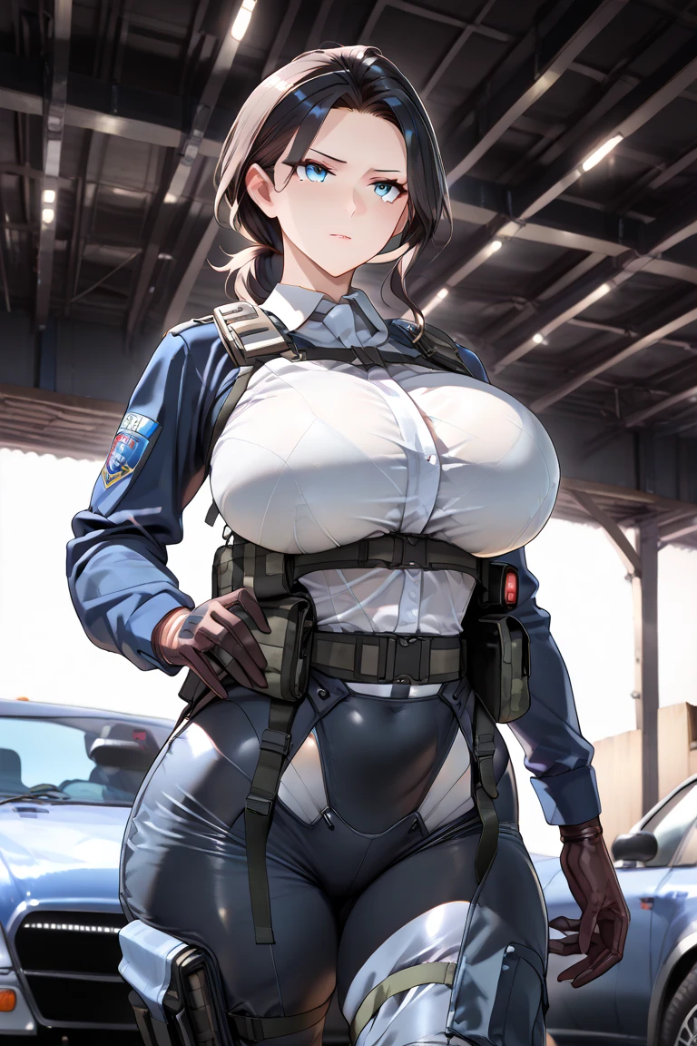 A girl with big tits.