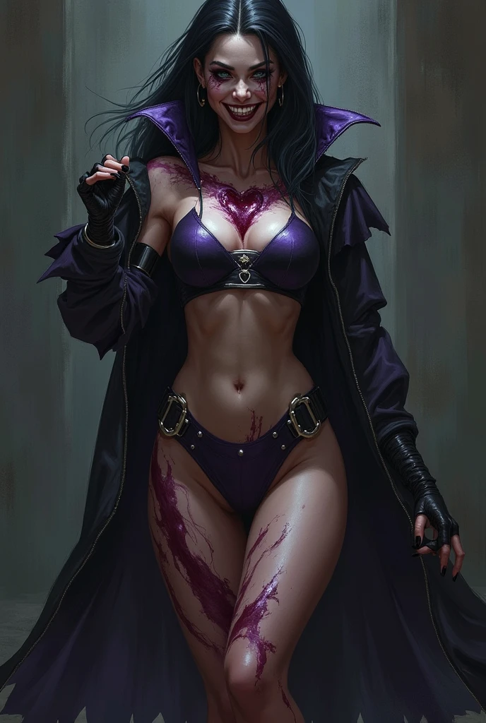 naked girl death with a beautiful face with a beautiful face in crimson-black lace lingerie in a crimson flowing cloak, surrounding the background, in the background fog, bones and skulls, dark atmosphere, surreal, very detailed, by beksinski