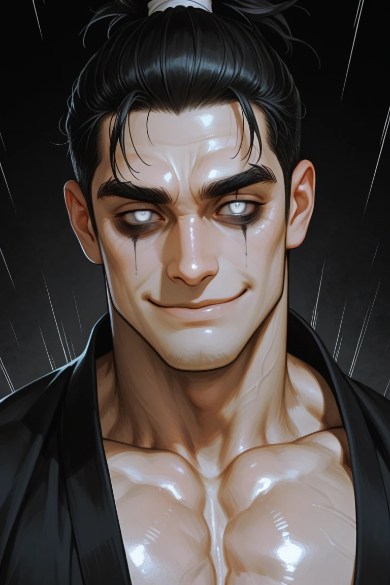 A sexy man giving a Gay blowjob to me ,my pov, homoerotic, nsfw ,cum on face, smirking expression