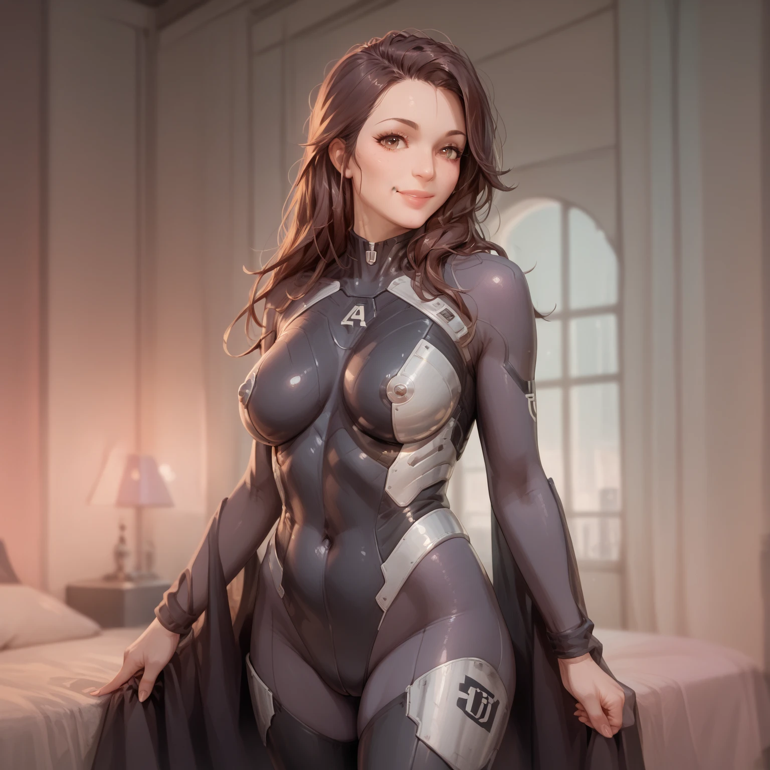 High quality fingers, normal hands, detailed fingers, masterpiece, clear eyes, (realistic, photorealistic: 1.37), (22-year-old woman), Galaxy Ultraman, female Ultraman, classic red silver tights, energy indicator with blue light on the chest, {{huge_breast}}, slightly raised, small waist, crimson hair, blue eyes, beautiful face, perfect lighting, determined eyes, looking at the audience, amazingly beautiful woman, detailed hairstyle, Detailed background