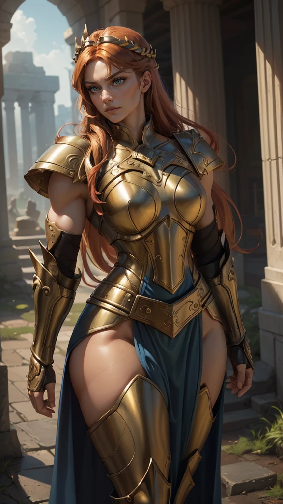 ((Jennifer Garner as Electra)), Red hair, cameltoe, camel toe, masuter piece, best qualtiy, ((realisitic)), ((1 person)), 8K picture quality, extremely delicate and beautiful, magnifica, Official art with attention to detail, Ridiculous, unbelievable Ridiculous, huge filesize, ultra-detailliert, ighly detailed, (Pretty Woman), (Detailed and muscular woman),, ((Perfect female figure)), Slim waist, Cover your chest with your hands, (tattoos all over body)), With a powerful presence, Her body decorated with a unique blend of abstract and realistic designs, Digital Art, Altgerm, hyperdetails, Top Fade, Cowboy Shot, Dark Fantasy,(best quality,4k,8k,highres,masterpiece:1.2),ultra-detailed,(realistic,photorealistic,photo-realistic:1.37),armor-clad muscular girl,shiny metallic armor,golden emblems and intricate engravings,strong defined muscles,glistening sweat on her forehead,equipped with a majestic sword and a shield,standing on a rocky battlefield,overlooking a vast kingdom in ruins,menacing storm clouds in the sky,dramatic lighting casting deep shadows and highlighting her fierce expression,vibrant and bold color palette,subtle touch of magical glow emanating from her armor, illustrates a sense of power and strength,combined with a hint of vulnerability in her eyes,ready to defend and restore peace to the shattered kingdom, muscular:1.9
