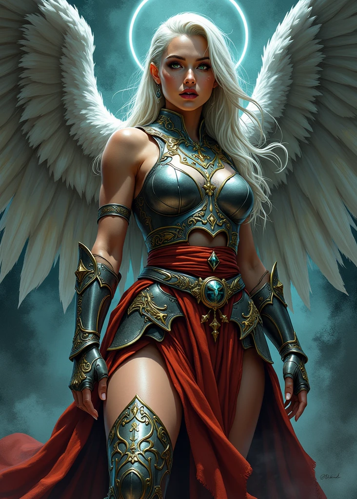 humorous RAW-centric photo of a [Valkyrie: Sylvia Hoeks: 15] (highly detailed face: 1.3), (silver headband, intricate, highly detailed: 1.2), (red feathered cape, highly detailed: 1.2), ( deep sea, sulfur:1.4), 8k uhd, dslr, soft lighting, high quality, film grain, Fujifilm XT3, realistic