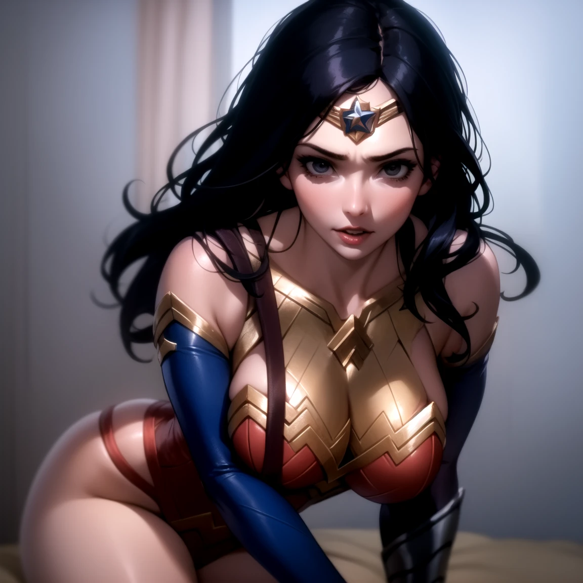sexy Transformers, nude art, in the style of wonder woman and black panther, photo realistic, ultra details, natural light, light background, photo, Studio lighting cinematic shot + dynamic composition, incredibly detailed, sharpen, details + intricate detail + professional lighting, film lighting + 35mm + anamorphic + lightroom + cinematography + bokeh + lens flare + film grain