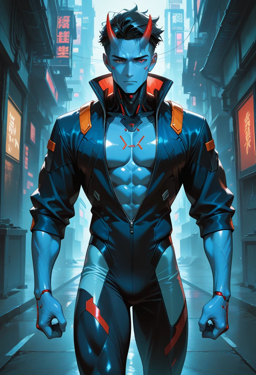 muscular man,(((1man))),((man muscular)),
(((1male,man:1.5,handsome man,male,male gender:1.5,male focus))),macho man,
Alien Fish man, ((blue skin:1.5)), (huge eyes:1.5), (((ear fins:1.5))), (((scaly skin:1.5))),((monster_man)),(deep blue skin:1.5),
((short black hair)),(((lustrous skin:1.5,bright skin: 1.5,shiny skin,very shiny skin,shiny body,illuminated skin))),(glowing eyes, blue_eyes:1.0), (((black sclera:1.5))),symmetrical eyes,((exaggerated muscles,exaggerated shoulders,very muscular and huge)),man chest,handsome face,((((muscular,hairy body,muscular man,tall,big biceps,abs,big thighs,broad shoulders,open chest)))),(((detailed face))),(((square jaw))),
alluring look,nsfw,
(((bare chest,shirtless))),hunter pants,((bulge in pants)),(hunter outfit:1.3,hunter clothes),((wet clothes,intricate outfit,intricate clothes)),
(dynamic pose:1.0),solo focus,((evil smile,evil look)),(centered,scale to fit dimensions,Rule of thirds),
cyberpunk city by the ocean at night, with bright neon signs and dark stormy clouds and puddles, scenery:1.25,nighttime, starry night, cosmos,Very dark night that makes the neon lights stand out, very bright neon lights,nighttime, starry night, cosmos,
highres, sharp focus, (ultra detailed, extremely detailed), (photorealistic artwork:1.37),(extremely detailed CG unity 8k wallpaper),((synthwave background theme)),(((vibrant colors))),(intricate background),(masterpiece),(best quality),