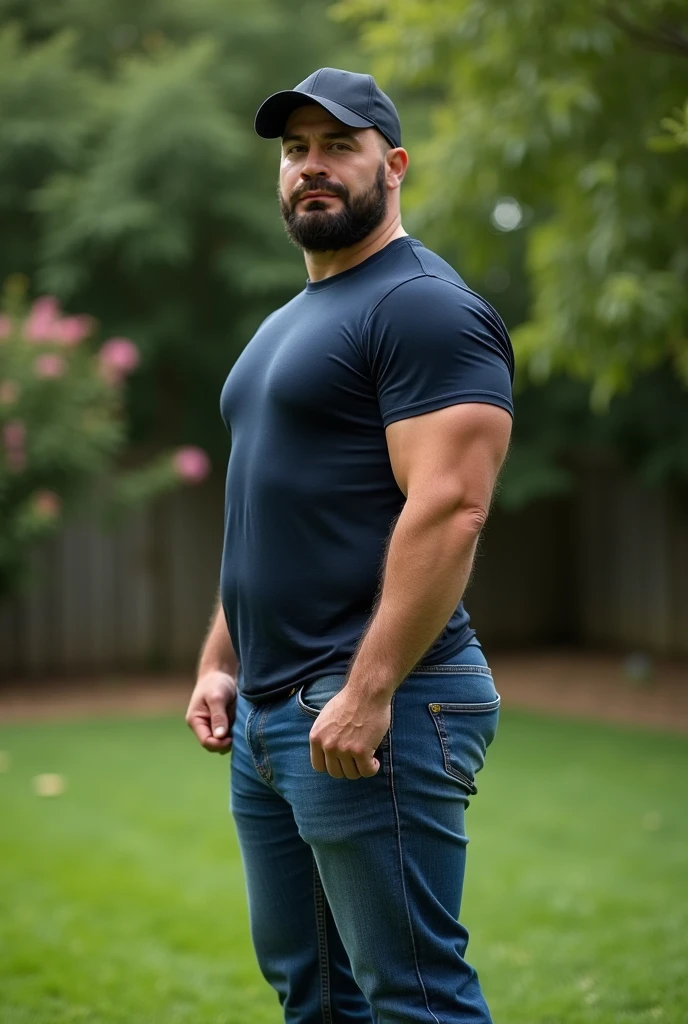 Hot handsome macho baseball player in a baseball field, fit body, elegant, charming, kind, scruff, hairy, big body, manly and masculine, symmetrical eyes, beautiful eyes, high Resolution, Masterpiece,Best Quality, God Rays, big pecs, big arms, daddy, father, dad body, stocky, thick thighs