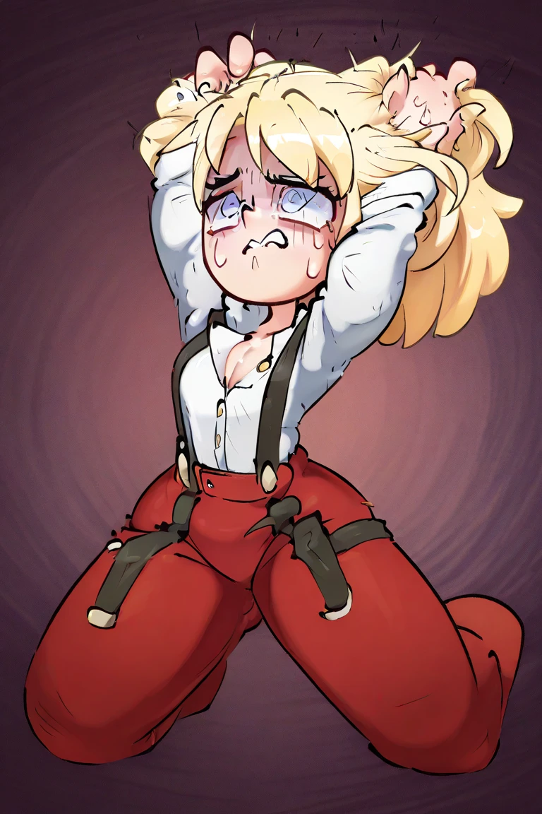 Dee Dee, 1girl, dee dee, blonde hair, short twintails, blue eyes, ballet dress, ballet shoes, Small and symmetrical, (Bust size very very small.)), (flat chest:1.2), nude, red gag, Blushing, frowning, Bondage and BDSM, Whole body, kneeling position on the floor, Ball Gag, red gag, Arms behind back, arms tied, bdsm, bondage, bound, bound legs, shibari, rope, spread legs, barefoot, arms behind back, bondage shibari, saliva, drooling, excessive saliva, pussy vibrators, Takate Kote, Panting, ((Blindfolded eye, Blindfold around the head )), Cat position, Nipple piercing, Home room, living room, Takeda Hiromitsu 