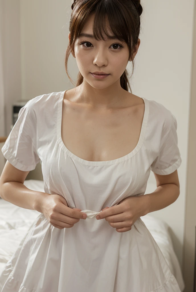 Solo, standing in the kitchen, girl, white shirt, milk drops on the chest of the shirt, (delicate illustration: 1.4), (renaissance art: 1.4), (masterpiece: 1.0), (best quality: 1.4), (super high) Resolution: 1.2), (Photorealistic: 1.4), (8K, RAW photo: 1.2), (Soft focus: 1.4), (Age 18: 1.3)), (Sharp focus: 1.4), Beautiful face details