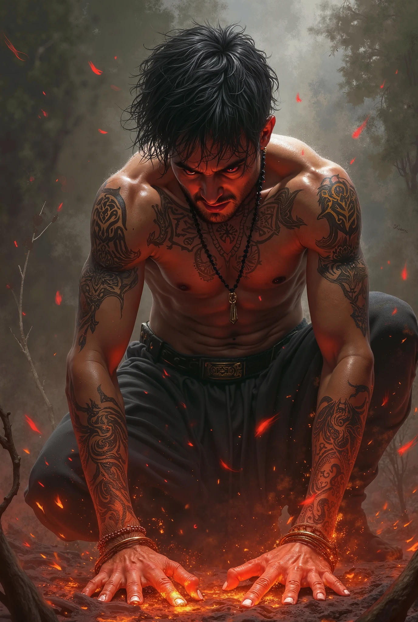 the curse of the seven skin, garoto chorando, I show behind him, princesa correndo