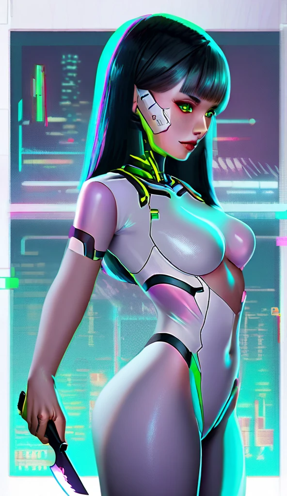 Beautiful Alluring Cyborg cybergoth female,Metal Chrome Bare Skin, Athletic Well Toned Body, exposed green fluorescent mechanical parts and wires, gunmetal mechanical limbs, glowing mechanical green parts, machine and human, wires instead of hair, In an undergound club, posing, Barely Clothed, glowing neon parts, Cyberpunk Theme, Cybergoth theme, Beautiful D&D Character Portrait, Beautiful Face, Ominous, Dark Fantasy, Fiverr Dnd Character, Octane Render, Digital Art, Extreme Detail, 4k, Ultra Hd, Polished, Beautiful, Hyperdetailed, Intricate, Elaborate, Meticulous, Photorealistic, Sharp Focus, Wlop, Character Design, Unreal Engine, 3d Rendered, Volumetric Lighting, Reflections, Glossy, Digital Illustration, Sensual Pose, Suggestive Pose, Full Body Shot, naked, visible nipples, puffy , 💖❤💕💋❣