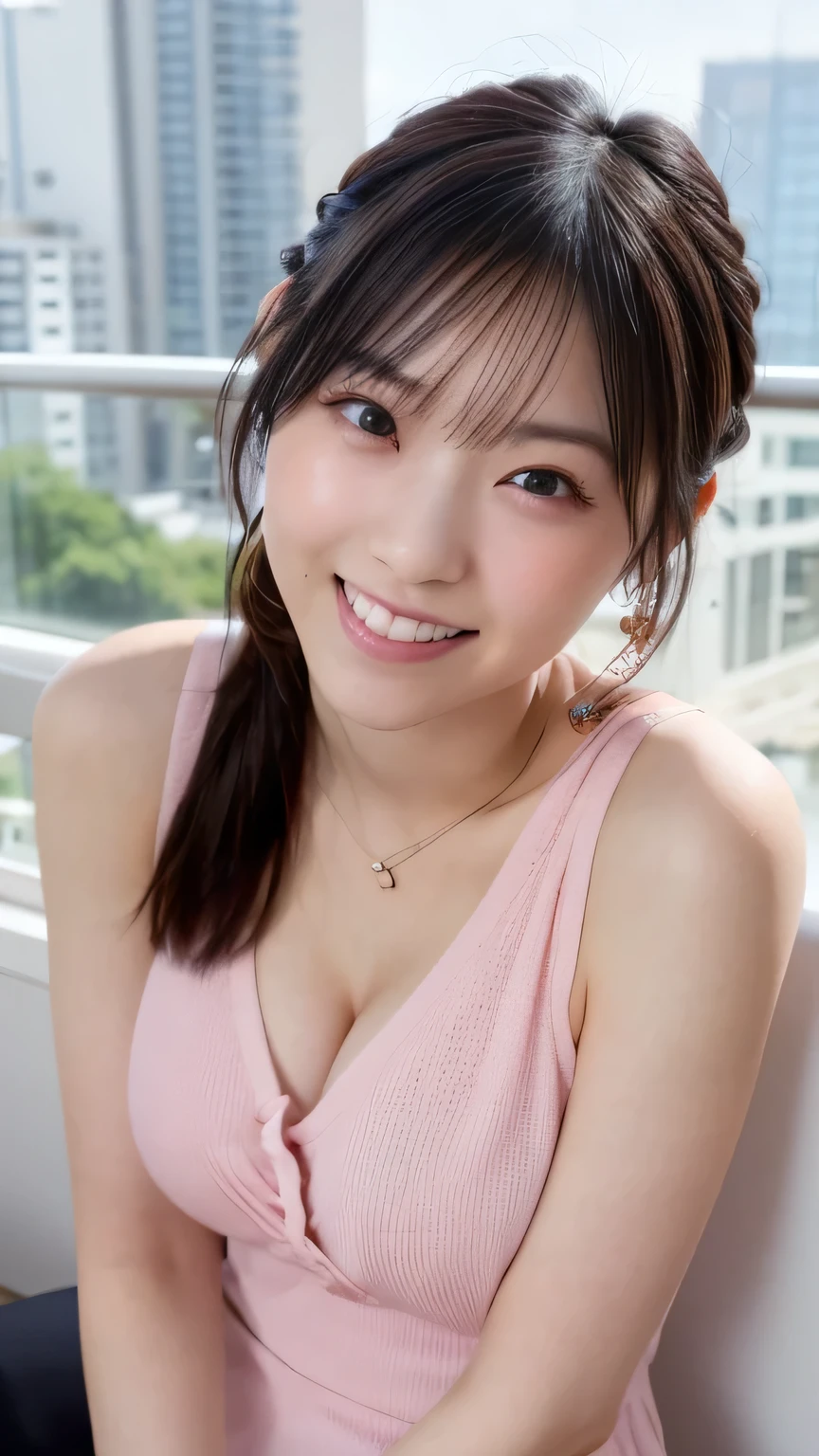 (8K、RAW Photos、Highest quality、High resolution、masterpiece:1.2)、(Realistic、Realistic)、1 Girl、((Colorful underwear(Wearing random sexy underwear)、smile、See-through、Large Breasts、View from the front))、Lots of eyelashes、Glowing eyelids、skeletally correct