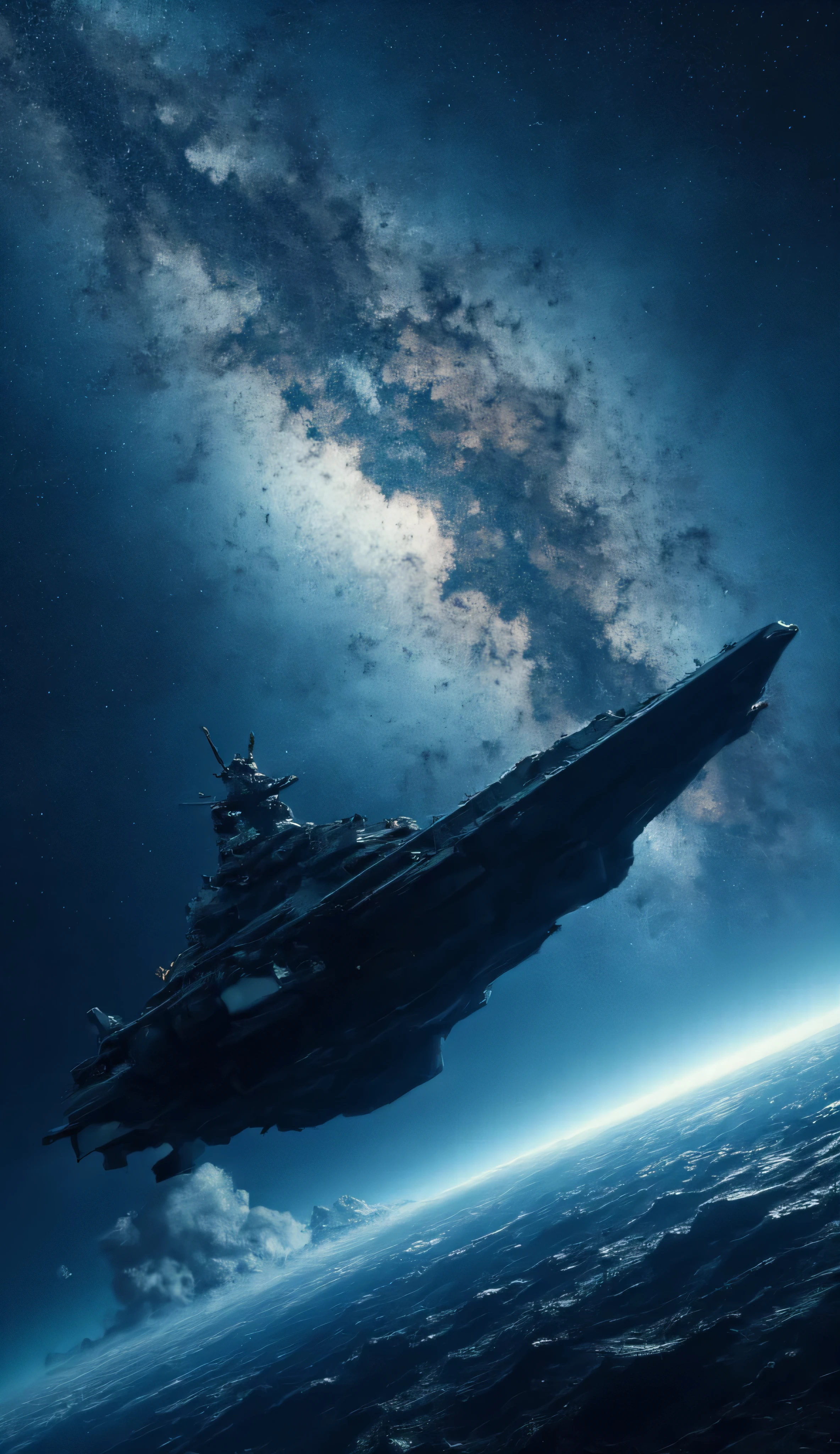 最high quality、high quality、space battleship Yamato and Andromeda galaxy high definition 8k wallpaper、Space Battleship YamatoからViews from Earth's Atmosphere、Watch Ryu Star、photorealistic、Extremely Detailed Atmospheric Scenery、complicated、high detail、universe、null river、Star、star of temptation、null literature、universe、null、star cloud、solar system、Universe Line、supernova、Space Battleship Yamato。