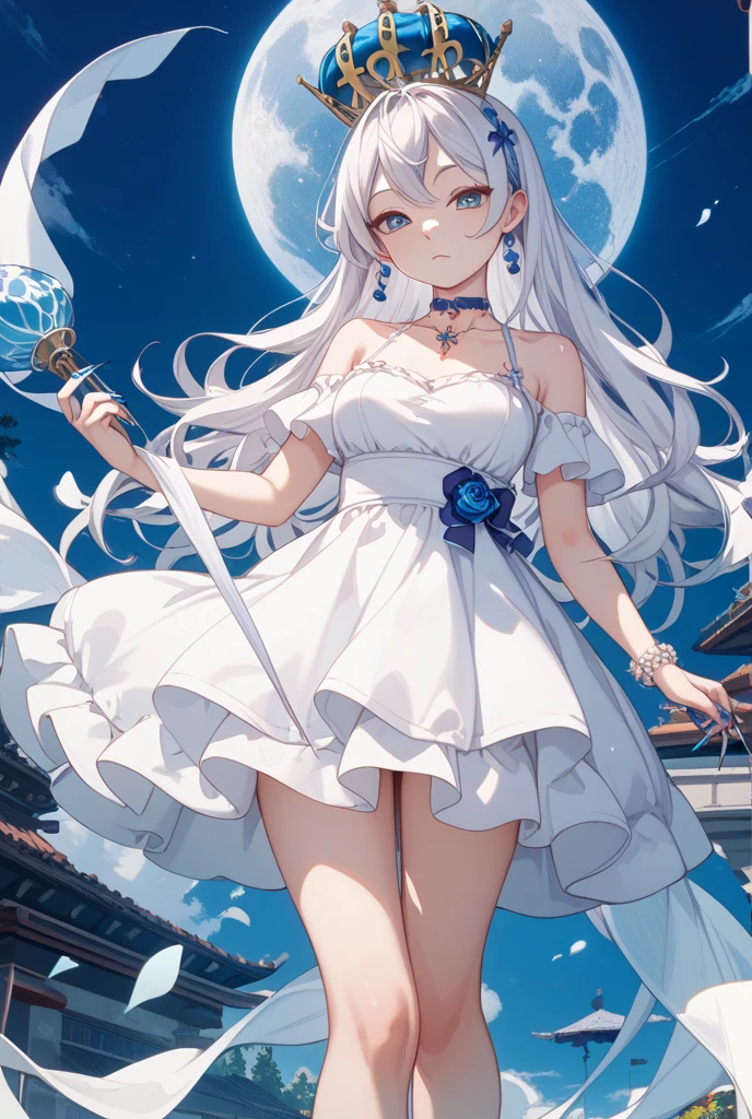 (Masterpiece), (Best Definition Animated Illustration), (Super Definition), One Girl, Solo, Beautiful Girl with Silver Hair, Anime , Cat Ear Loliiest Costume, Pope, Sleeveless, Smile, Cleavage Emphasis, Side Boob, Thighs, Tarot Card Wind