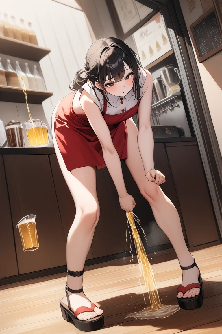 Browsing Caution、Ultra-high resolution、Highest quality、8k wallpaper、The best woman in the world、Thin white shirt、Wearing a skirt、Not wearing a bra、Not wearing underwear、Soaking wet、Weak Body、(M-shaped foot)、Clothes are wet and See-through、See-through、(Vaginal injection)、(Lift up your skirt)、((Pee))、(Pee like pet markings)、(Urine gushes out)、