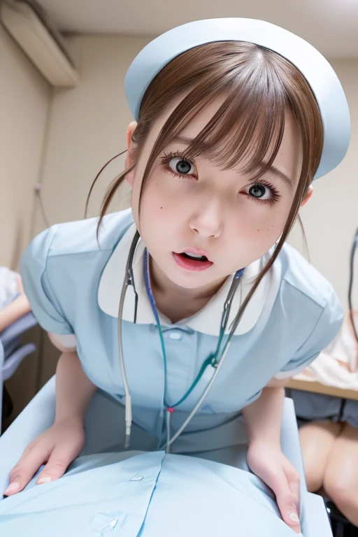 ((Best Quality, 8K, Masterpiece: 1.3)), Sharp: 1.2, Perfect Body Beauty: 1.4,cute girl,((nurse)),Nurse Cosplay,Highly detailed face and skin texture, detailed eyes, double eyelids,(in a hospital),(((fellatio))),cum in breasts,nsfw,penis,