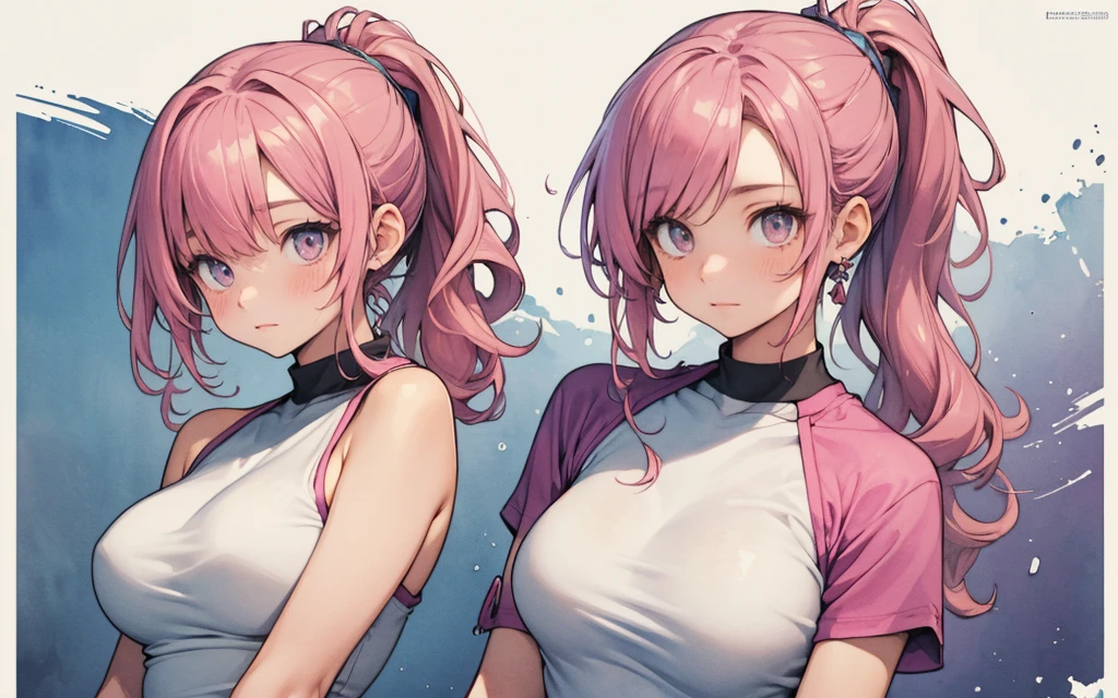 ((sexy 2girl ,gyaru))nsfw,glamorous, blushing, flushed face, (( school swimsuit)).looking at viewer,embarrassed, flushed, bashful, ashamed, condom belt,pink rotor
