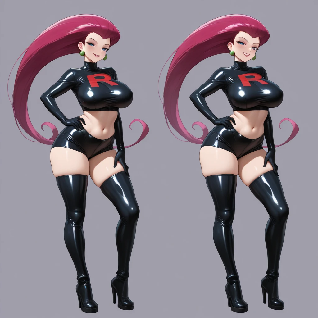 Gwen Tennyson, 21 year old bodyblack princess dress with pink details, short skirt. high heels, full body and standing, Big ass, medium thighs, mediumbreasts, cleavage, focus on the cleavage, without sleeves.