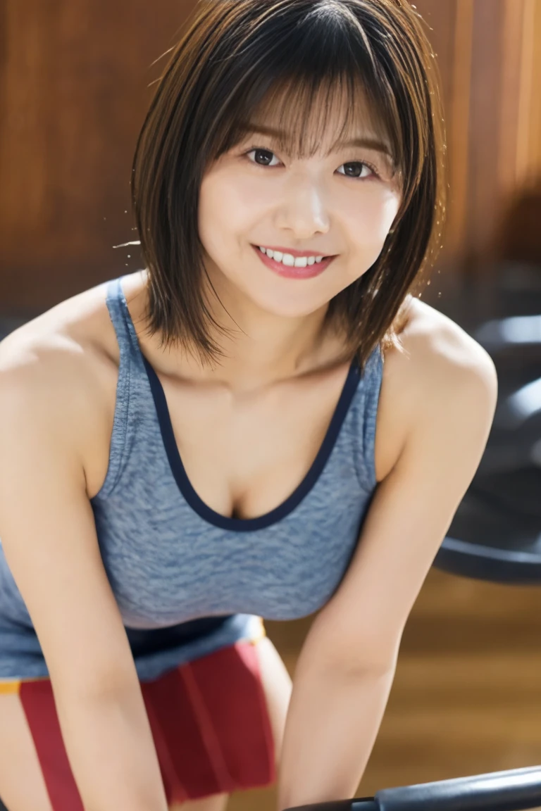 Masterpiece, photogravure, highest quality, clear contours, (One Girl, alone), Japanese woman, 30 years old, lipstick, cute face, detailed face, beautiful eyes, detailed eyes, focus on the eyes, bob hair, Anatomically correct body structure, wearing body-fitting costumes, getting on all fours, lifting butts, shot from the front