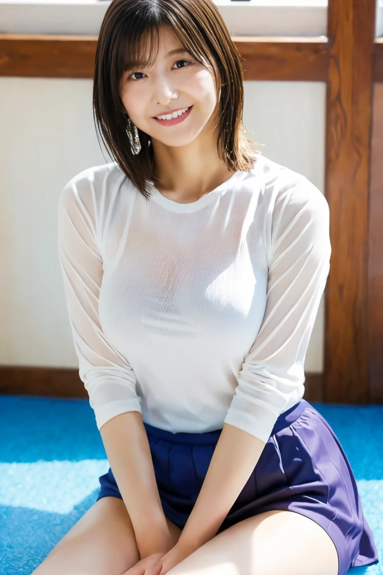 masterpiece, photorealistic masterpiece, Professional photography, High resolution, Attractive pose, Amazing full color, Ultra-detailed clarity,Standing on the toilet, Dark Room, Dark Night, Detail of backlight from window, Calm colors, 35mm masterpiece, smile, Big Breasts, White shirt, ((Audience: 1.1)), ((Long Flared Skirt)), (Spread your legs), (((Lift your skirt yourself)), ((Show me your panties))), Lifting clothes, Panty shot, (Panties with detailed lace,) Squat, (Squat down and spread your legs, Self-pleasure, Highly detailed, realistic textured panties), Strong sunlight, Leaning forward,