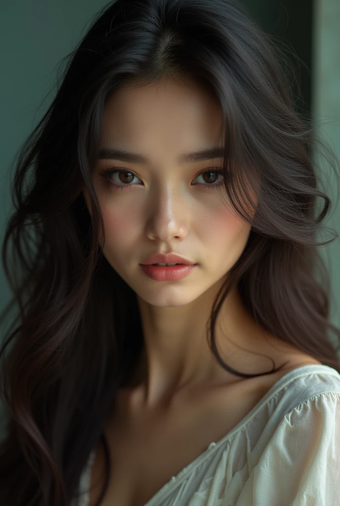 tmasterpiece, top-quality, 8K, Huang Li, A beautyful girl, kawaii, External,(Half a body:1.2), (fullnude:1.5), Wear a cashmere headscarf, (long and dark brown hair),good body, and makeup, Bukkake, Near and far law, depth of fields, Surreal, A high resolution, photore, lock focus, north african free trade area, face lamp, 动态照明, highest details, extremly high detail、ultra - detailed、the detail、Genuine skin、exquisite facial features、prone to negative emotions