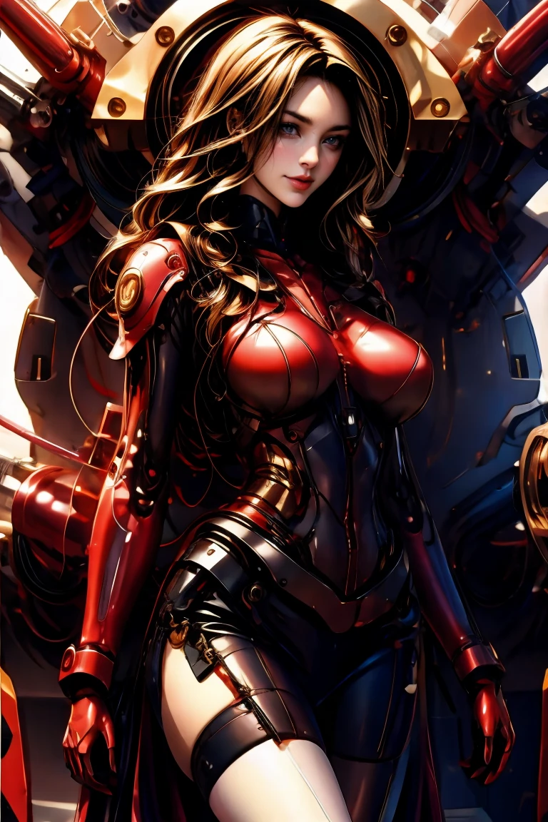 (masterpiece), 1girl, solo, best quality, expressive eyes, perfect face, upper body, beautiful face, mature woman, focused, beautiful eyes, orange eyes, medium grey hair, brown skin, spaceship, bodysuit, sci-fi, space, stars, front view, close up, pink lipstick, crystal necklace, pink blush, facing viewer, grown up woman , mature face