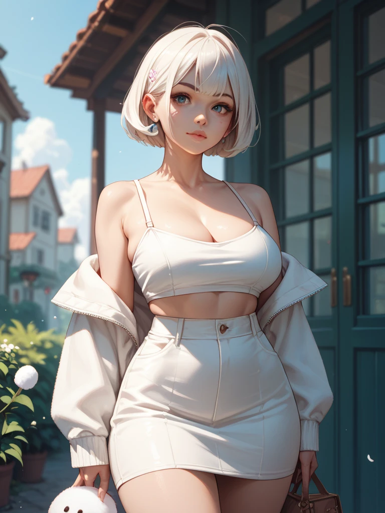 (Masutepiece: 1.3), (Maximum Definition-1.2), (Ultra HDTV: 1.2), Film Light, 8K resolution; detailed eyes and skin; detailed facial features; (Focus on Face: 1.2), (Focus on Face: 1.2) perfect form; beautiful face precise anatomically correct; Highly detailed face and skin textures; detailed eyes; double eyelids thin eyebrows, eye liner, natural cheeks bright skin Fair skin: 1.2; (glossy lips: 1.4); (Shy Appearance: 1.2); Highly detailed facial and skin textures; eye detail double eyelids natural skin Glossy Lips: 1.4; exposed membrane; (many sperm count in chest-1.4) (many sperm count in pounds-1.2); red swelling humiliation impatience impatience panicked; I thought, sexual arousal being angry shyness (Masturbation behavior-1.6); Sparkling earrings and necklaces. cropped hoodie outfit white sports bar white Black sports shorts, clothes, loose pants A picture of a girl walking down the street. Set in over-the-top Tokyo; digital conceptual art dystopia; A highly realistic Cyberpunk City; Cityscape, Hyper-realistic style; Post-apocalyptic city streets dramatic shadows; Highlights and depth, sweat, whole body 20 years old Neat and clean woman wavy hair Partly long hair large Overturned breasts, forests, white-silver hair, blue-green eyes; breast veins