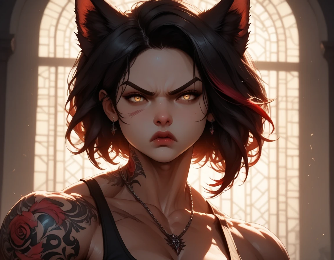 nonsense,High resolution,Ultra - Details,realism,),1 man,alone,AS-Adult,Maduro,man alto, Tall and muscular,man, Broad shoulders,handsome,brown hair, Dreadlocks, Has 1 brown eye,angular chin,Thick neck,Thick eyebrows,nighttime, dark color, พื้นหลังเมืองวิวnighttime,chest muscles,abdomen, upper body,The arm falls off naturally.,There is no other action.. Pele, strong player, black skin. Clothes include a tank top and jeans.