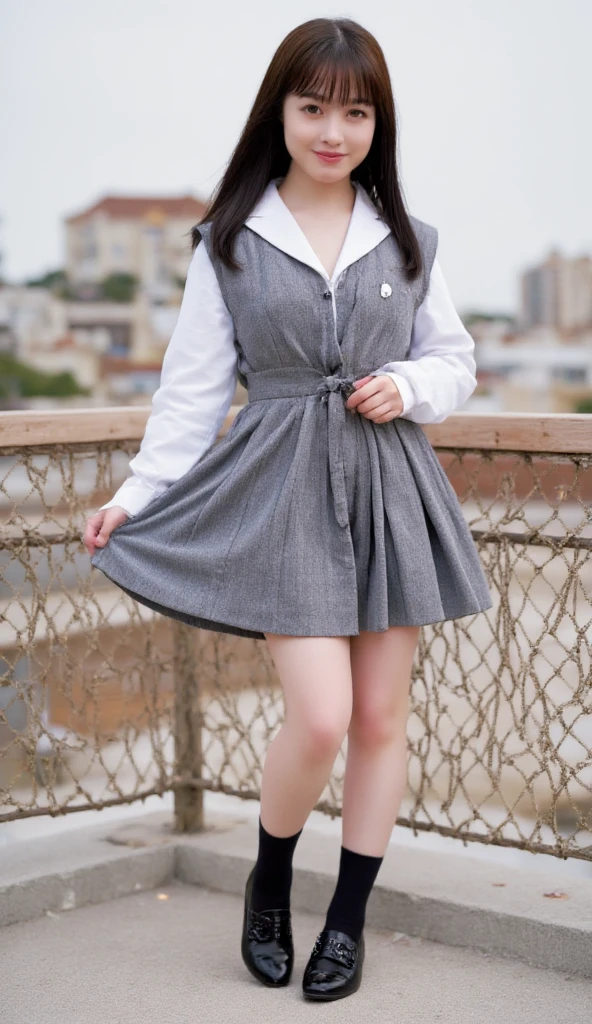 A 14-year-old teenager wearing a Saint John dress