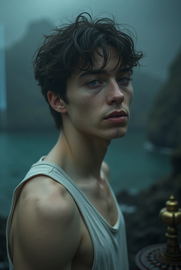 (8K, RAW photo, Highest quality) full-body shot, blue eyes, 18 years old, white pale skin, black curly hair, angry, (Sarcophagus.1.3), (horror:1.8) (((antique mummy bandages:1.4))), (mummy costume:1.4) (pale skin:1.4), night, (((egyptian ruins.1.5))), Realistic, (((fully naked))), nude, (((1 perfect :1.3))), 1 amazing , (((1 nice :1.2))), 1 beautiful , 1 great , 1 male , mal scrotum, perfect scrotum, male structure, male genitalia, handsome man,frontage, Intricate details, Extremely detailed eyes and eyelashes, Muscular male, Manly, masculine, Soft lighting, Cinematic lighting, Portrait, Exposing the pectoral muscles, male model, muscular, ripped, defined body, Digital SLR, hyper qualit, Fujifilm XT3, Crystal clear, 8K UHD, High detail, Ultra photo realsisim, haar, ((Realistic skin), ((pores)), ((high detail skin)), volumettic light, groin, far, complex 3D visualization, high detail, 1 handsome young man (nsfw) looking at the viewer (Pureerosface_V 1:0.6), pure, genuine human skin , (bare chest), muscles, vivid details, hyperrealistic, beautiful background, octane rendering, best quality, masterpiece, extremely detailed, computer graphics, unity, wallpapers (realistic, photorealistic: 1.37), stunning, fine details, masterpiece, best quality, official art, extremely detailed CG unity 8k wallpaperull Body))), ((Correct body structure)), (((Correct dissection))), (((Depth of field:1.5))), (((blue color correct:1.4))), (((low saturation color correct:1.5))),penis , puffy nipples , swollen nipples , big ass , photorealistic , real men